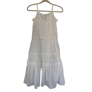 Gap Kids Girls White Cream Maxi Sundress Lace Large 10 Cotton Lined Coastal